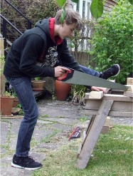 Joe demonstrates a new way of steadying the wood